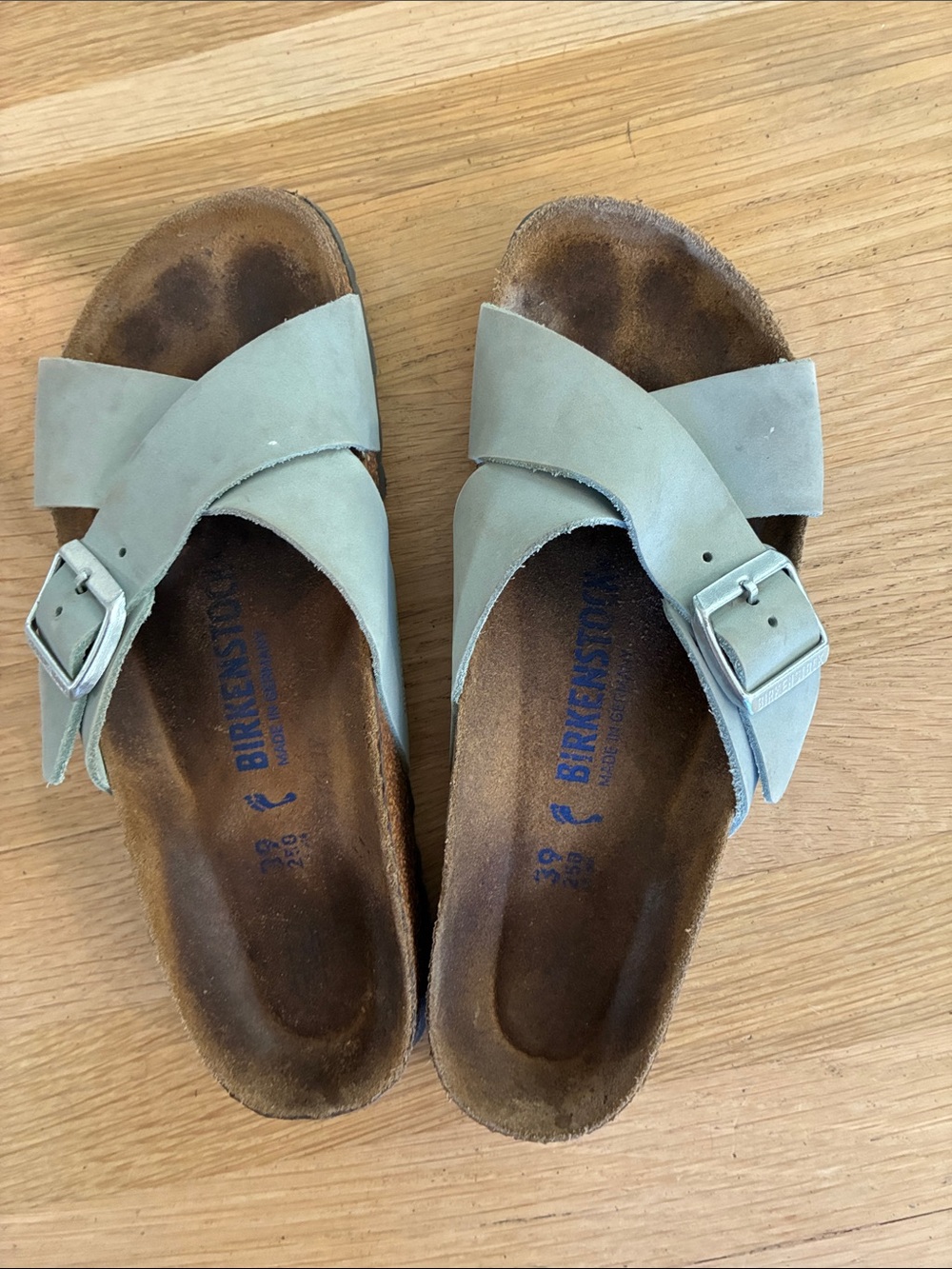 Birkenstock Women’s Light Mint Cross-Strap Sandals